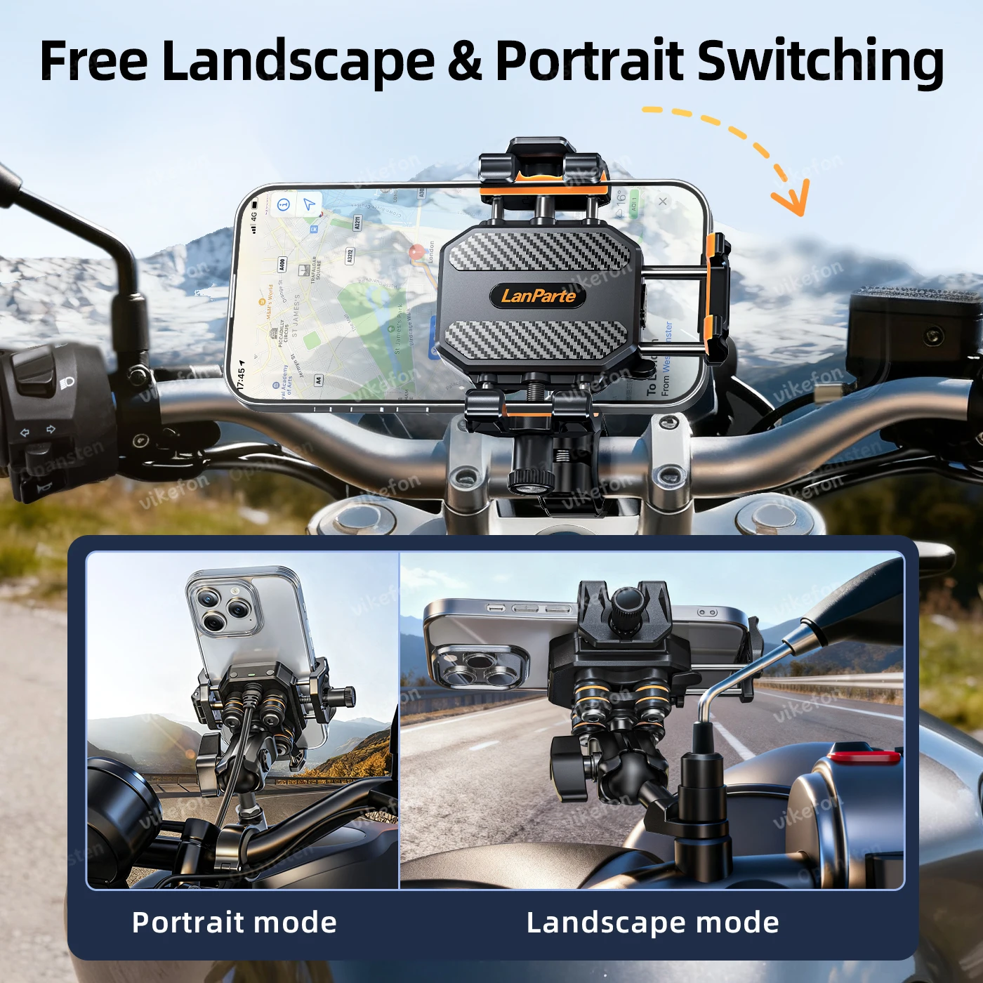 Shockproof Motorcycle Phone Holder 4 Vibration Dampener Anti-Thief Motorbike Bicycle Bike Scooter Phone Stand image 4