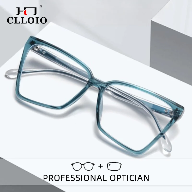 CLLOIO Nouvelles Lunettes de Lecture Progressives Anti-Lumière Bleue TR90 Papillon, Polyvalentes et Tendance, pour Myopie