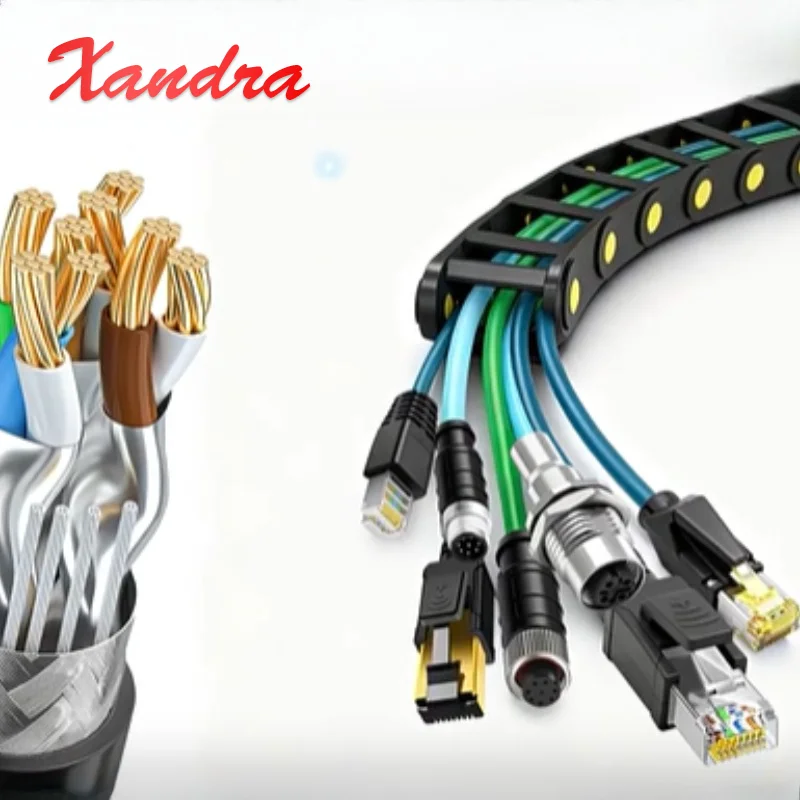 Industrial M12 A/D/X-Code Panel Front Socket to RJ45 Line Male Female A-type Aviation Plug to RJ45 Wire Network Cable Panel Rear