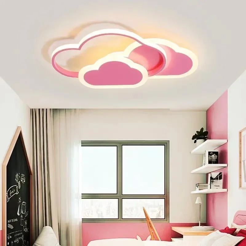 

Modern Led Ceiling Lamp Creative White Cloud Bedroom Lighting Cartoon Children's Room Kid Read Study Pink Decoration Light