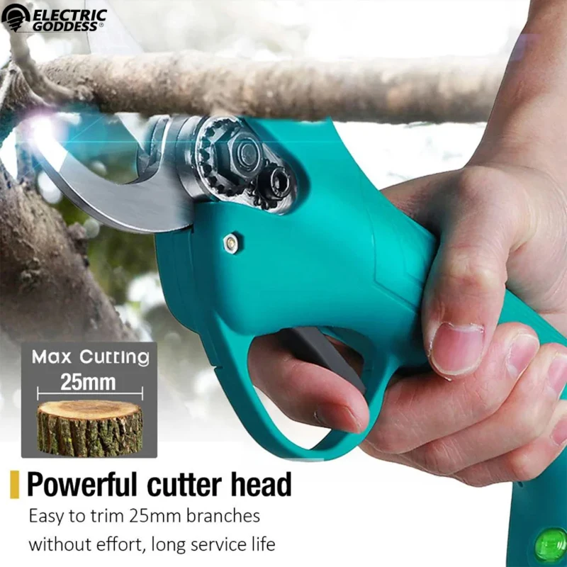 Electric Goddess Labor-Saving Cordless Electric Scissors Garden Tool for Pruning Rough Fruit Trees with 12V Lithium Battery