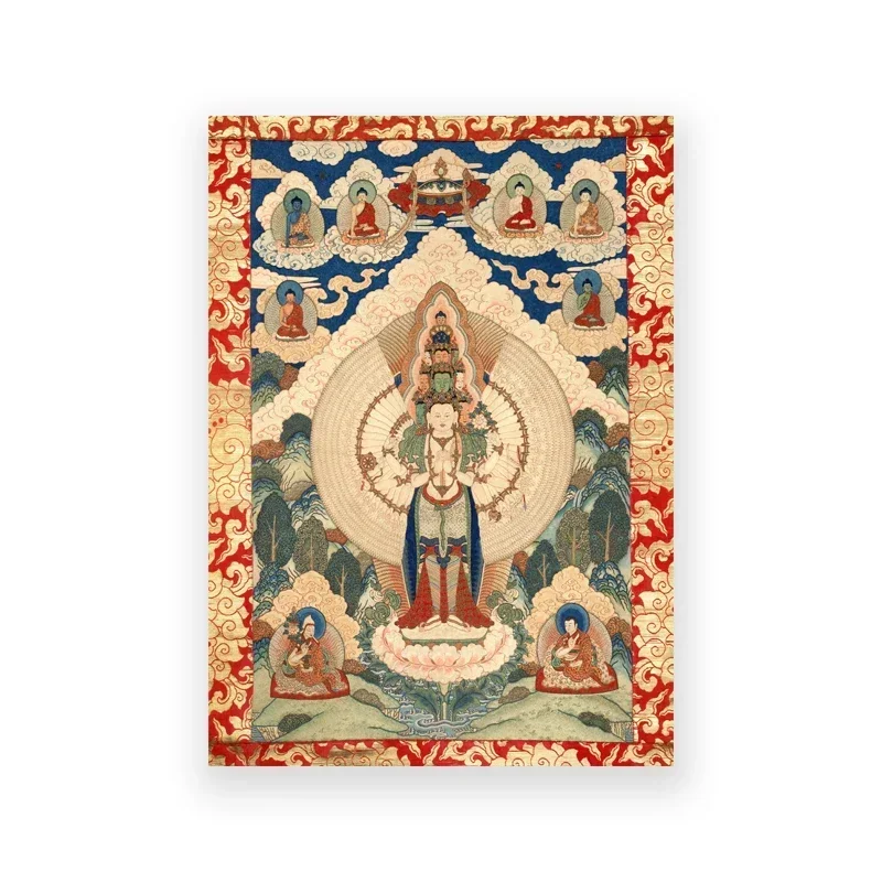 الرجعية البوذية التبتية ثانغكا و ماندالا الملصقات قماش لوحات عجلة الماس البوذية الحديثة غرفة المعيشة المنزلي غرفة نوم الجدار