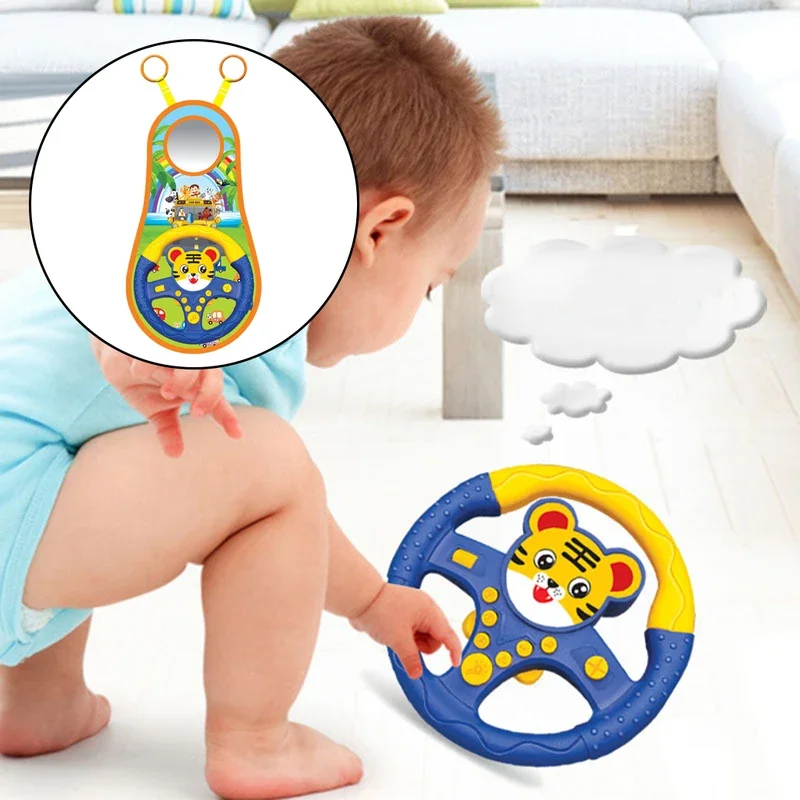 Kinder Co-Pilot simuliert Auto musikalische Lenkrad Baby fahren Rücksitz hintere Reihe Motor Fähigkeit Lernspiel zeug für Kinder