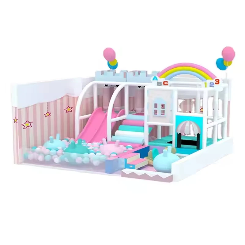 Kids Plastic Indoor Playground Custom Slide and Swing Children Sets Equipment Baby Amusement Park Toddler Mini Sliding Toys