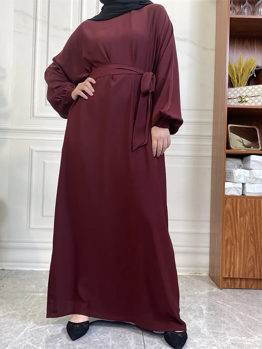 حار سيلي أسلوب بسيط فساتين مغربية قفطان تركيا بلون الخليج عبايات المرأة الإسلامية فستان طويل مسلم السعودية رداء رمضان 91