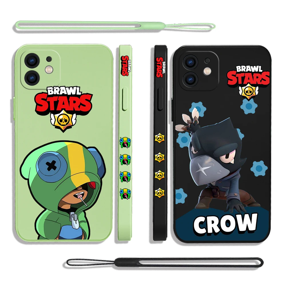 Cartoon Games Phone Case For iPhone 15 14 13 12 11 Pro Max Mini X XR 8 7 6S Plus stars Leons Soft Silicone Cover With Hand Strap