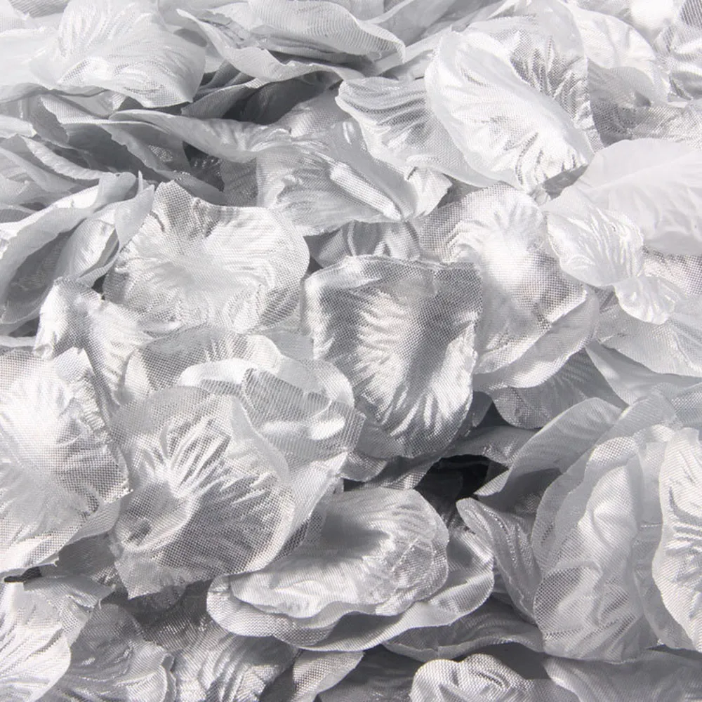 1000pcs Silver Silk Rose Artificial Petals Wedding Party Flower Favors Decor