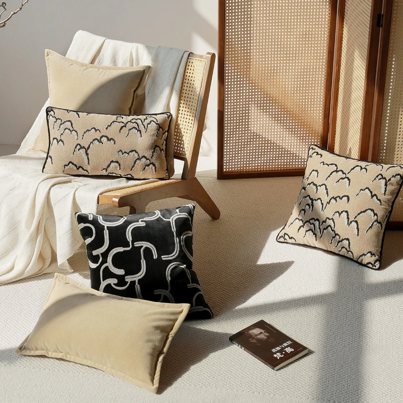 30X50/45X45CM Embroidery Throw Pillow Cover Simple Homestays Stamping Waist Cushion Cover Decor Home Decorative Pillowcase