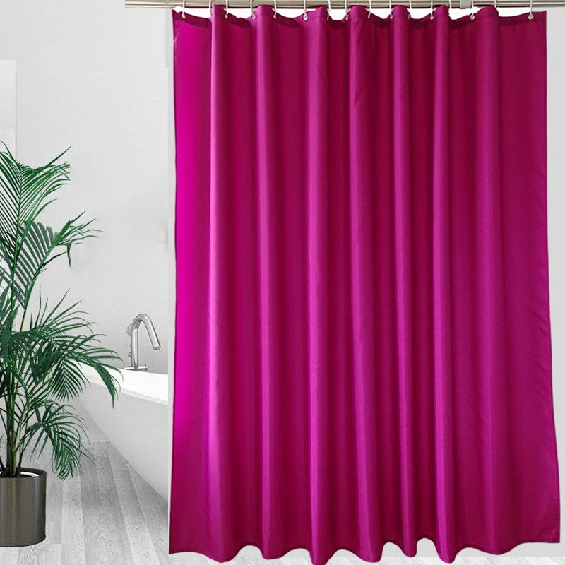 

Modern Purple Red Shower Curtains Polyester Waterproof Fabric Bath Curtain with Hooks Bathroom Bathtub Large Wide Bathing Cover