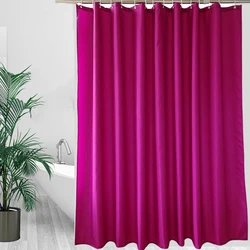 Modern Purple Red Shower Curtains Polyester Waterproof Fabric Bath Curtain with Hooks Bathroom Bathtub Large Wide Bathing Cover