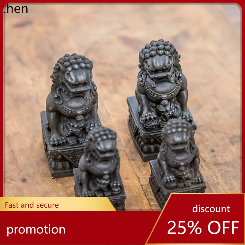 YFY chinese style creative chinese style stone lion ornaments tea table tea pet home office desktop resin  bring in wealth