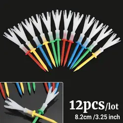 12pcs Ball Nails Tees 6-prong 4 Yards Golf Ball Training Nails leggero portatile colori misti accessori sportivi