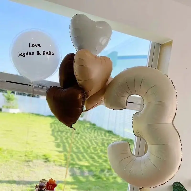 40 Zoll Anzahl Luftballons Karamell Farbe für Geburtstags feier Dekoration 1. Helium Ziffer Ballon Hochzeit Dekor Globos Baby party