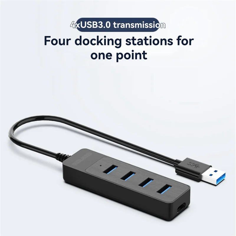 

ABKI-4-Port High-Speed USB 3.0 Hub 30CM USB Splitter Adapter, Expansion Dock Forfast Data Transfer, Multi-Device Support