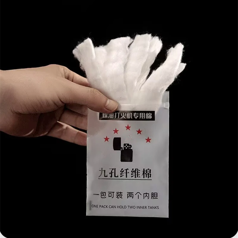 1Bag High Oil Storage Rate Prevent Volatilization Polyester Nine Hole Fiber Cotton For Zippo Zorro Lighter Replacement Accessory