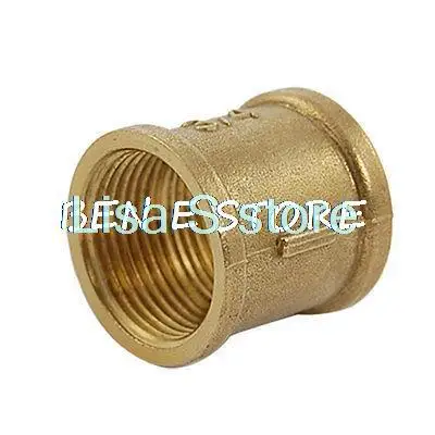 Water Connection Gold Tone F x F Thread Adapter Fitting