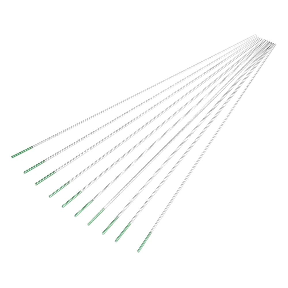 

10Pcs Pure Tungsten WP Electrodes Green Tip for Tig Welding AC 1.6Mm Professional Tungsten Electrodes 175Mm