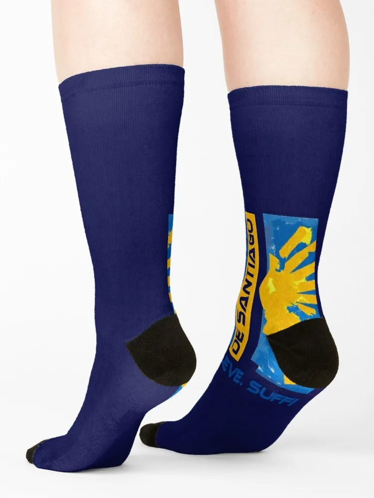 Camino de Santiago. Way of St. James. Hiking logo. Socks Stockings compression gift hip hop halloween Socks Female Men's
