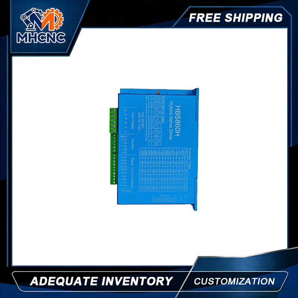 MHCNC Good Price 1PCS Hybrid Servo Motor Driver HBS860H-10 DIP 24-110V DC 8A Independent Fan for Nema34 Close Loop Motor