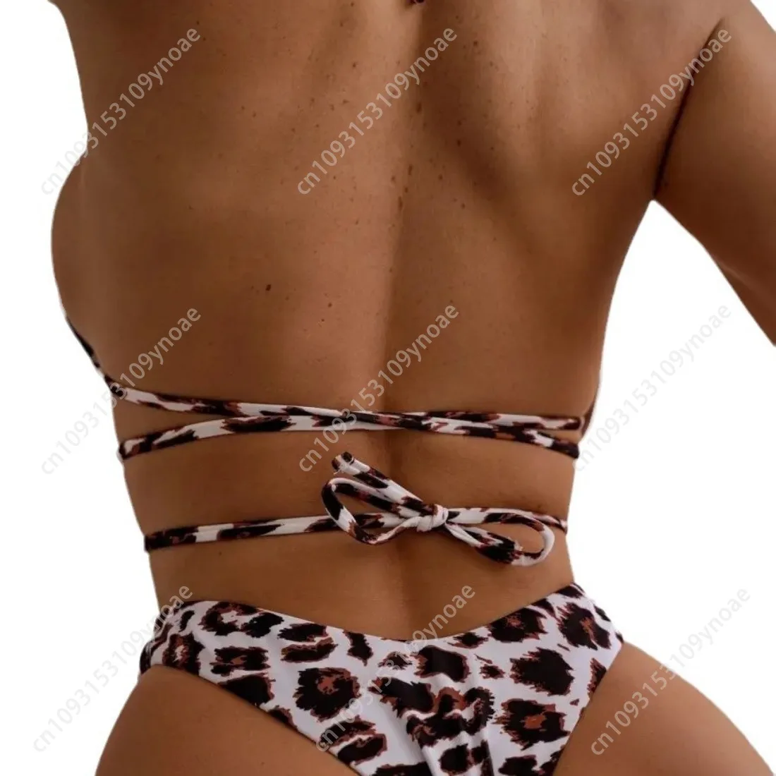 Retro Leopard Zebra Print Swimsuit Sexy Women Split Bikini Sling Triangle Swimsuits Thong Sports Swimsuit with Chest Pad Beach