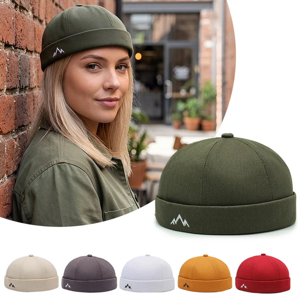 

Unisex Brimless Hat Breathable Mountain Beanie Hat Men Adjustable Docker Cap Casual Skullies Cap Women Streetwear Hip Hop Hats