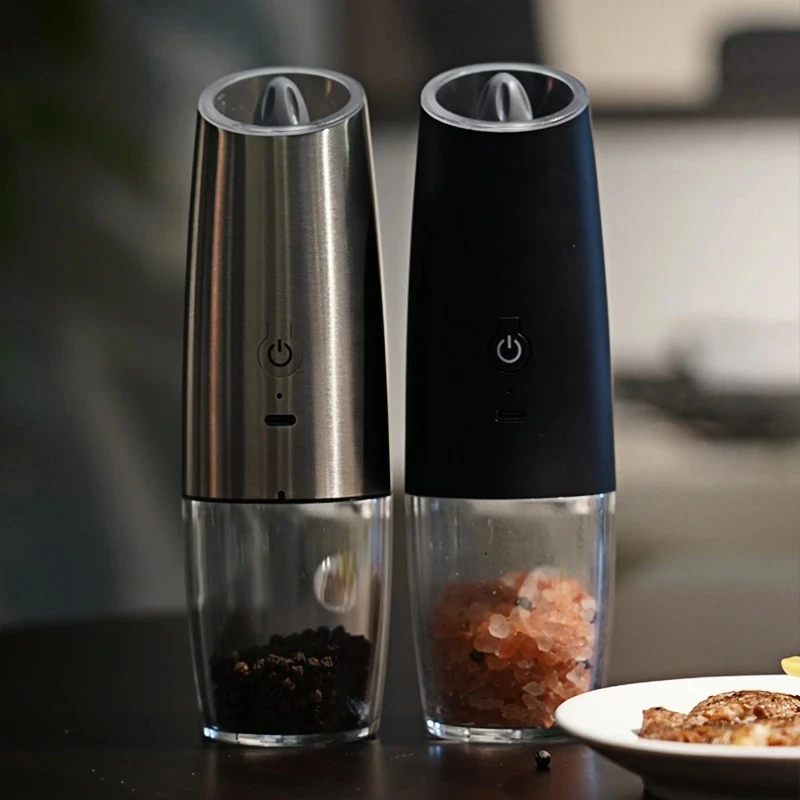 USB Rechargeable Electric Salt and Pepper Grinder Adjustable Coarseness Large Capacity Auto Spices Grinders Kitchen Cooking Tool image 2