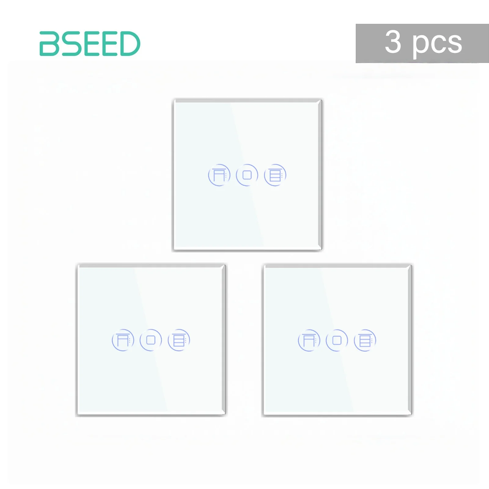 BSEED Wifi Rolluikschakelaar Slimme Blindschakelaar Kristallen Wand-aanraakschakelaars Draadloze bediening via Smart Life Tuya Alexa App