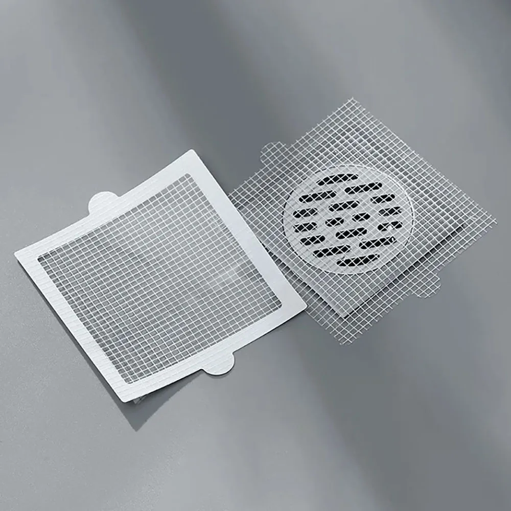 10PCS Disposable Shower Drain Hair Catcher Mesh Stickers Bathroom Hair Filter Net Anti-blocking Kitchen Drain Cover Stickers