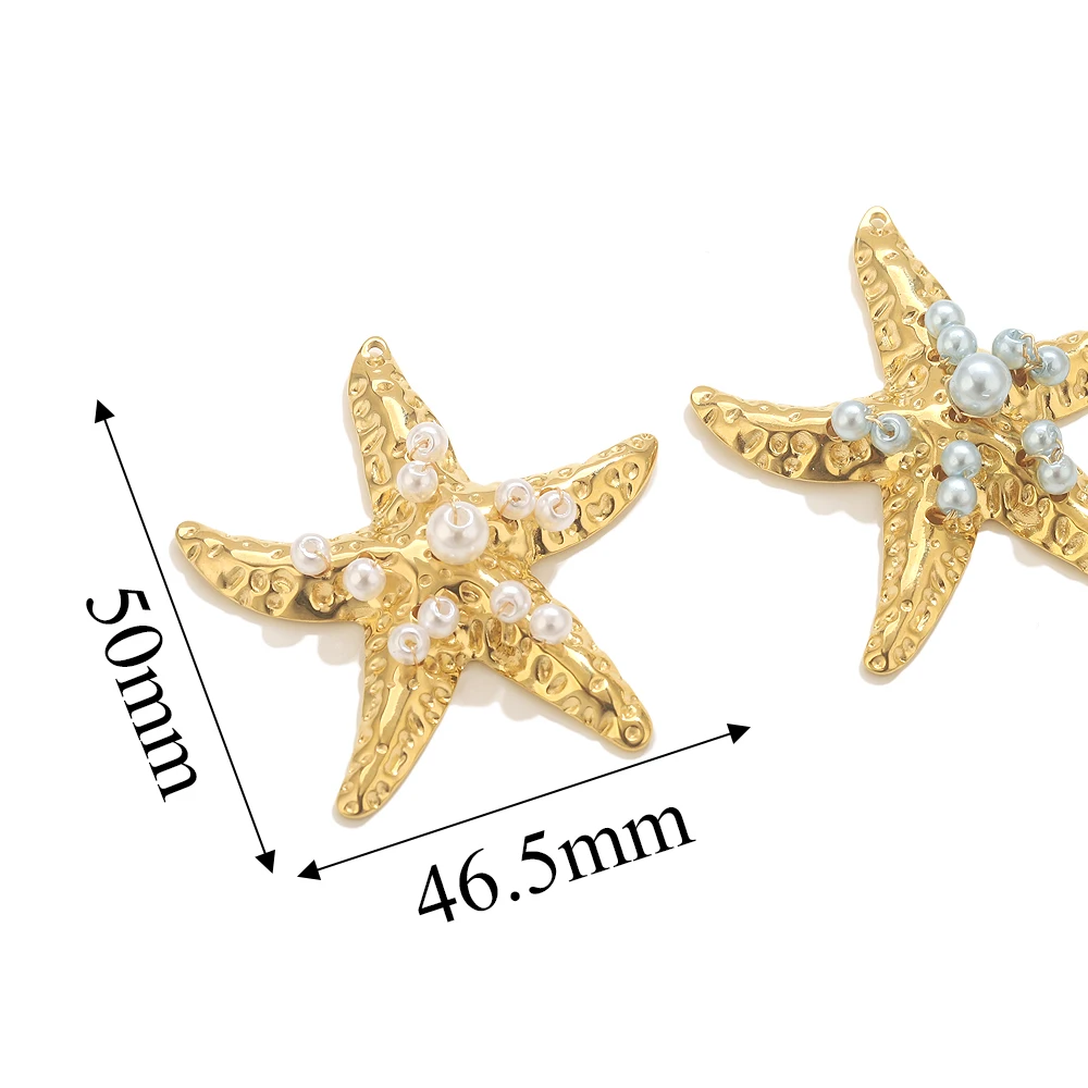 1pcs Stainless Steel Beads Starfish Charms For Jewelry Making Ocean Pendants DIY Necklace Connectors Jewelry Connector Parts view 4