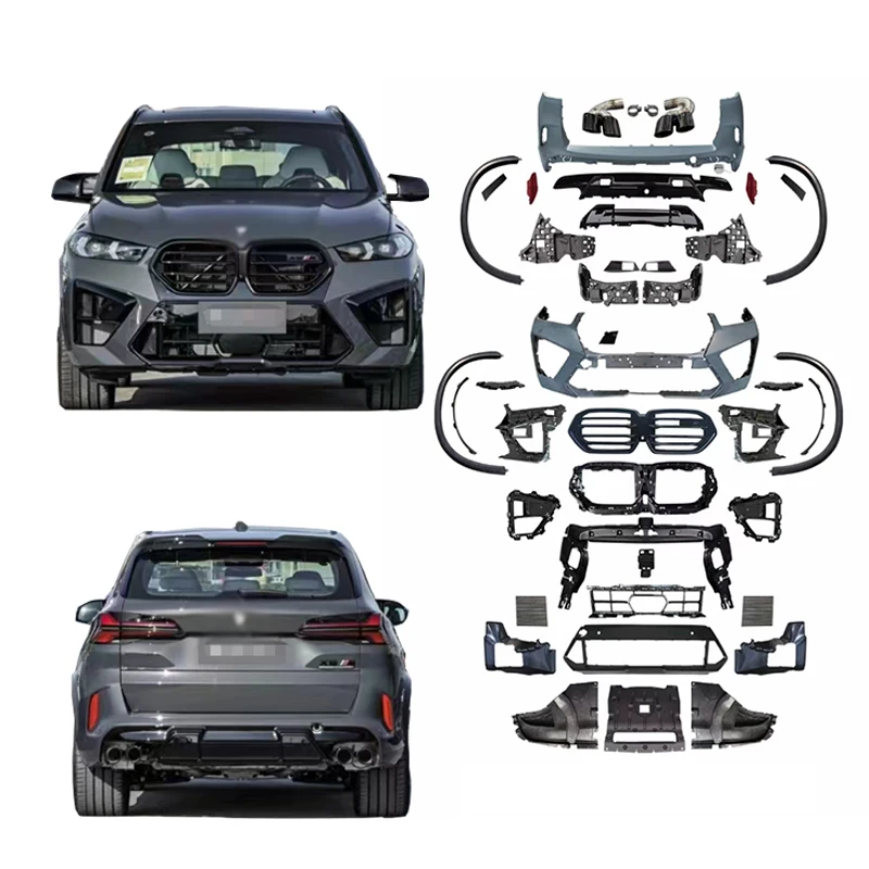 

X5 G05 до X5 F95 LCI стиль кузова полный комплект PP материал передний бампер задний бампер над кранцами глушитель наконечники для G05 кузов комплект
