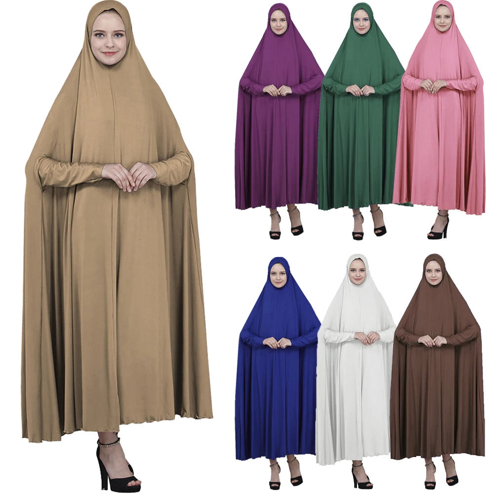 

Eid Hooded Caftan Prayer Garment Long Khimar Muslim Women Hijab Dresses Turkey Burqa Full Cover Veil Kaftan Islamic Robe Ramadan