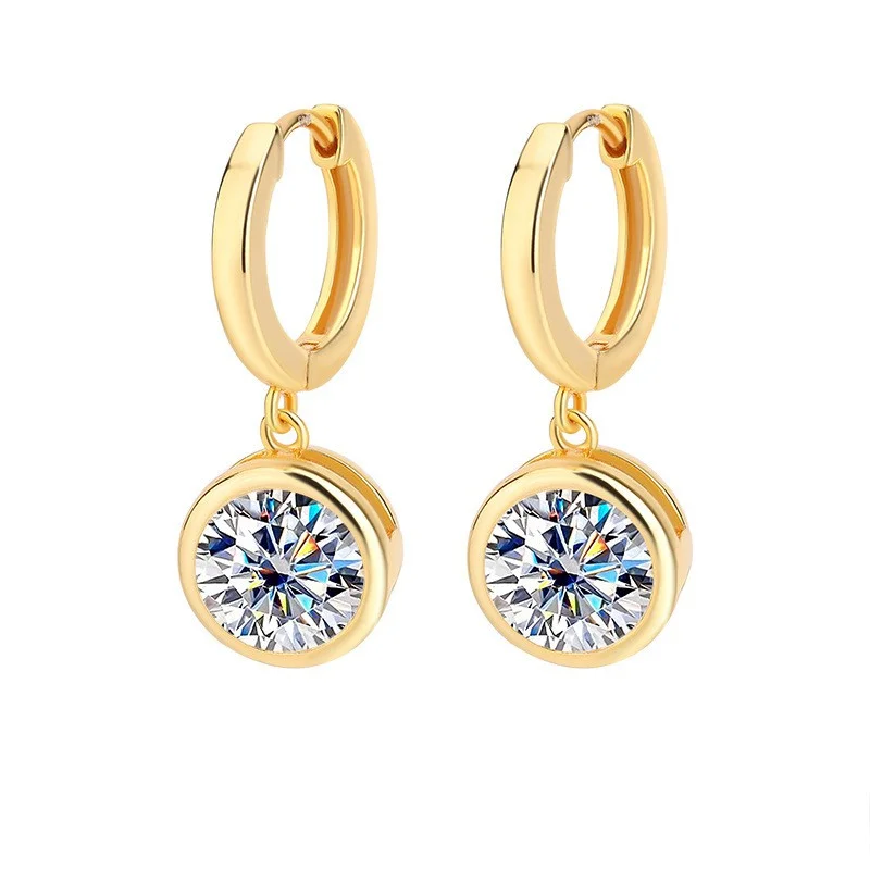 

ZFSILVER Trendy 925 Silver Moissanite Classic Exquisite Simple Dangle Bubble Earring Charm Women Accessories Jewelry Gift MSE038