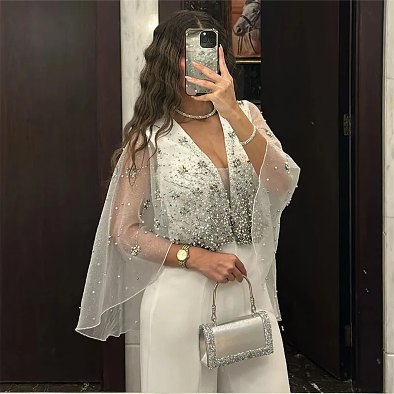 Eleganti abiti da sera Midi con scollo a v e scollo a v che bordano abito da ballo da spiaggia con pieghe drappeggiate per occasioni speciali dell'arabia saudita