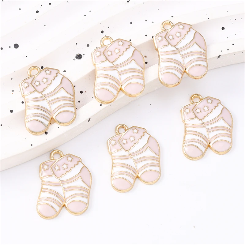 

Duarte 20Pcs/Lot Cute Enamel Socks Charms Pendants for Making Drop Earrings Necklaces Bracelets DIY Crafts Jewelry Accessories