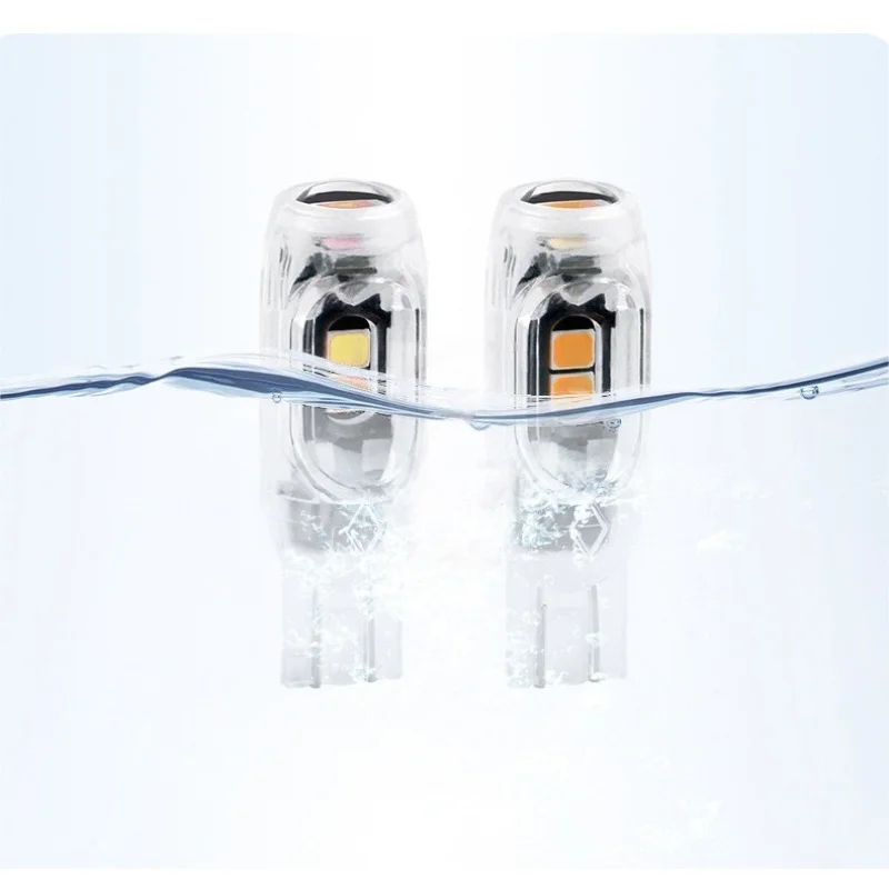 2Pcs T10 LED Strobe Flashing Light 5W5 Infinite Decoding 3030 5SMD for Motorcycle License Plate Clearance Light Universal