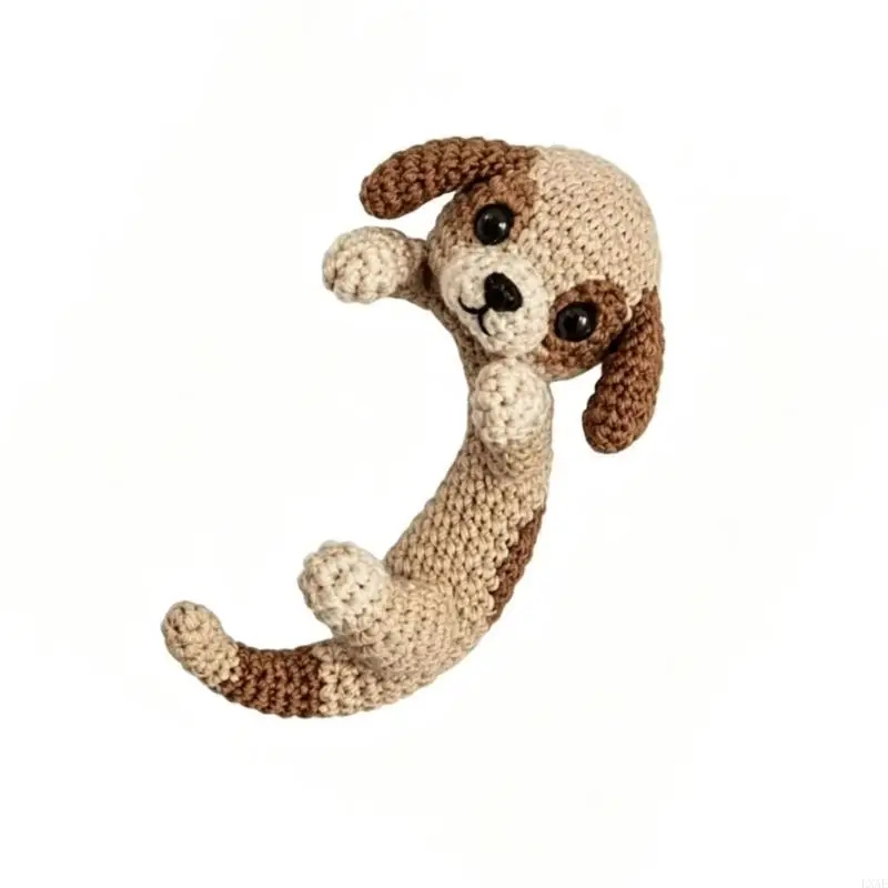  Crocheted clip-on ear accessory with playful animal look for daily wear