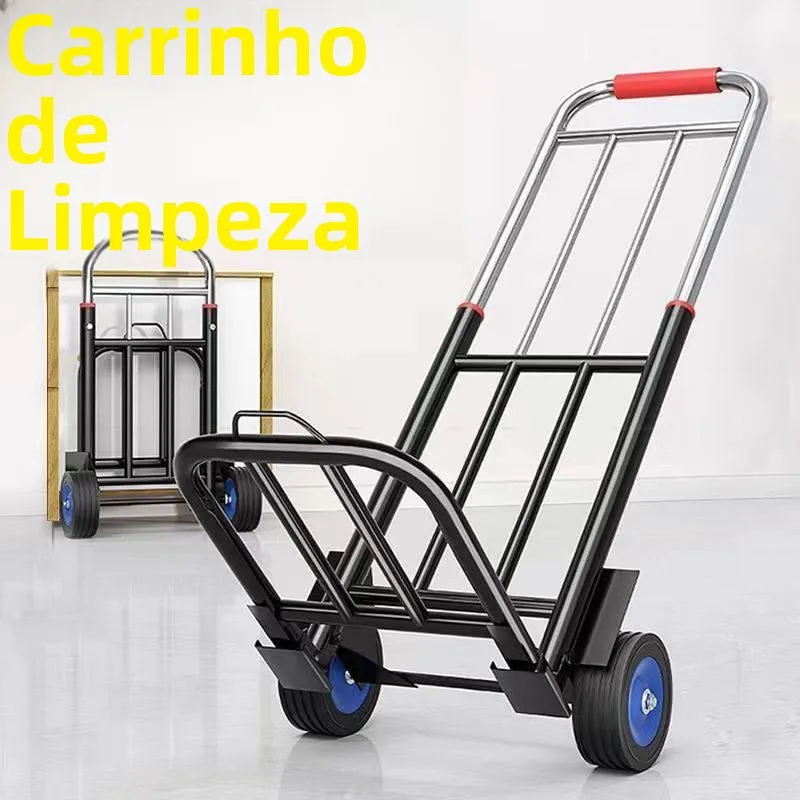 portable-sound-system-hand-pulled-outdoor-shopping-cart-foldable-stainless-steel-body-rubber-wheels-versatile-household-helper