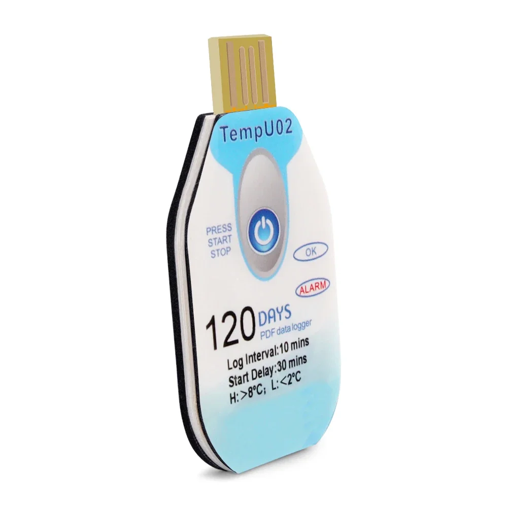 Disposable USB Temperature Data Logger -30C To 70C PDF Report For Food Medicine Logistics Cold Chain Monitoring Device