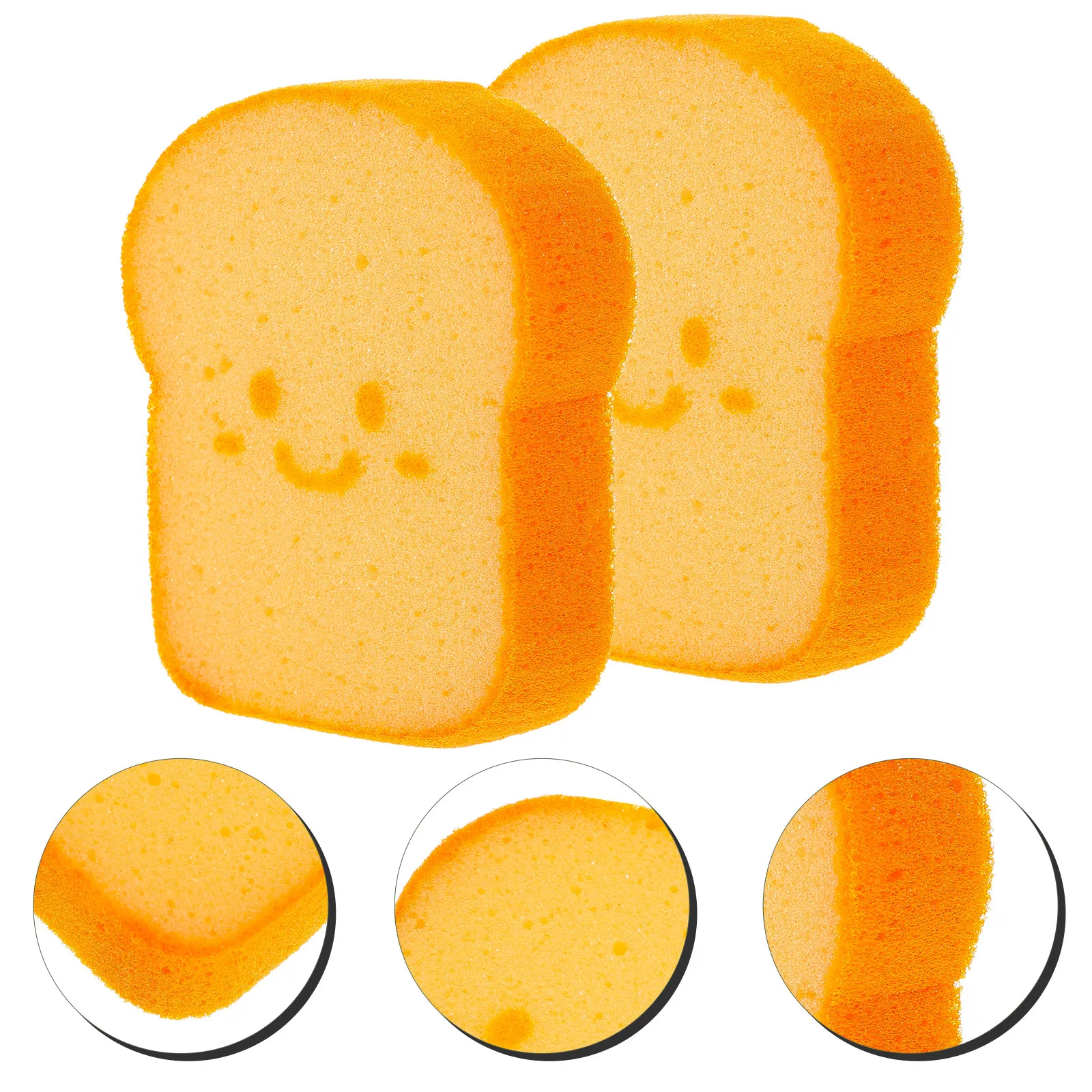 Thickened Toast Sponge Cute Bread Shape Kitchen Dish Sponge Scrubber Pad Dual Use for Dish Cleaning Table Wiping