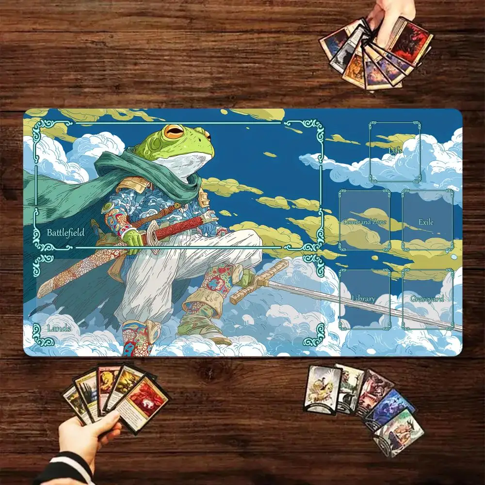 

Magic Card Playmat with zone Frog Warrior anime MTG playmat gathering gaming mats Desk Mat Commander Battle playmat magic rug