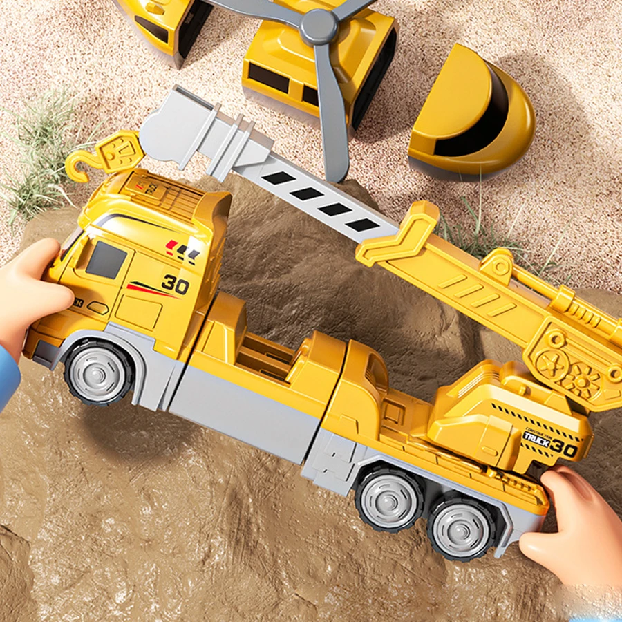 Robot de de deformación magnética, coche de ingeniería, bloques magnéticos para niños pequeños, juguete de actividades, coche Robot transformador de juguete