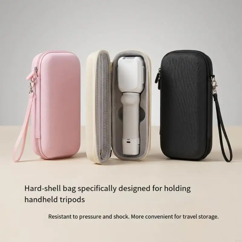 Hard Shell Handheld Camera Case with Accessory Section, Soft Lining and Wrist Lanyard for Daily Carry Travel Storage