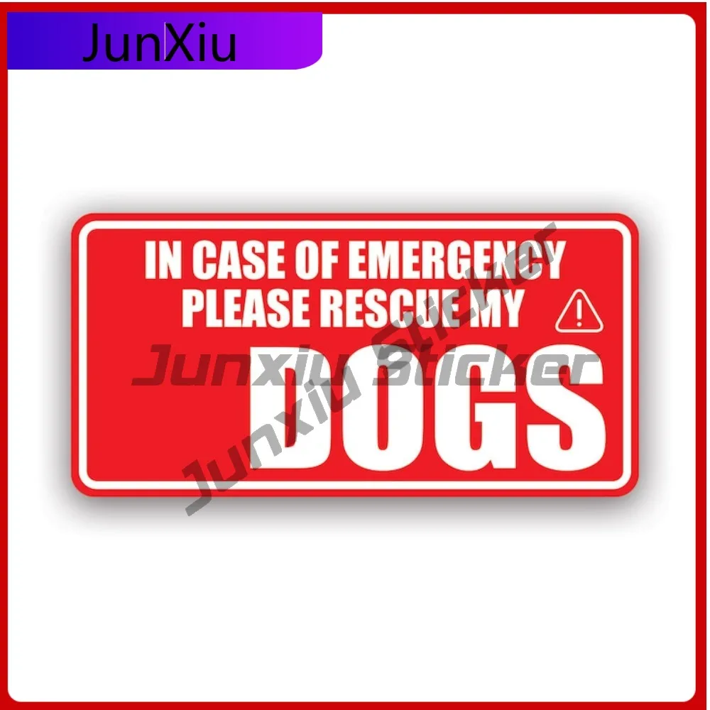 

In Case Of Emergency Rescue My Dogs Sticker Creative Decals Auto Decor Car Sticker Vinyl Decal Waterproof Durable Sun Resistant