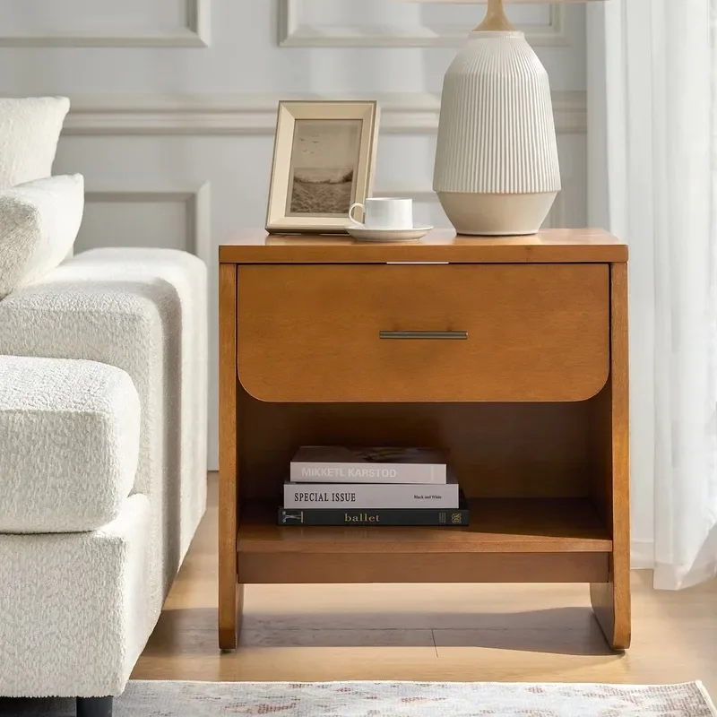 for Modern Bedroom Bedside Table with Hidden Drawer and Charging Socket New Custom Furniture from Factory