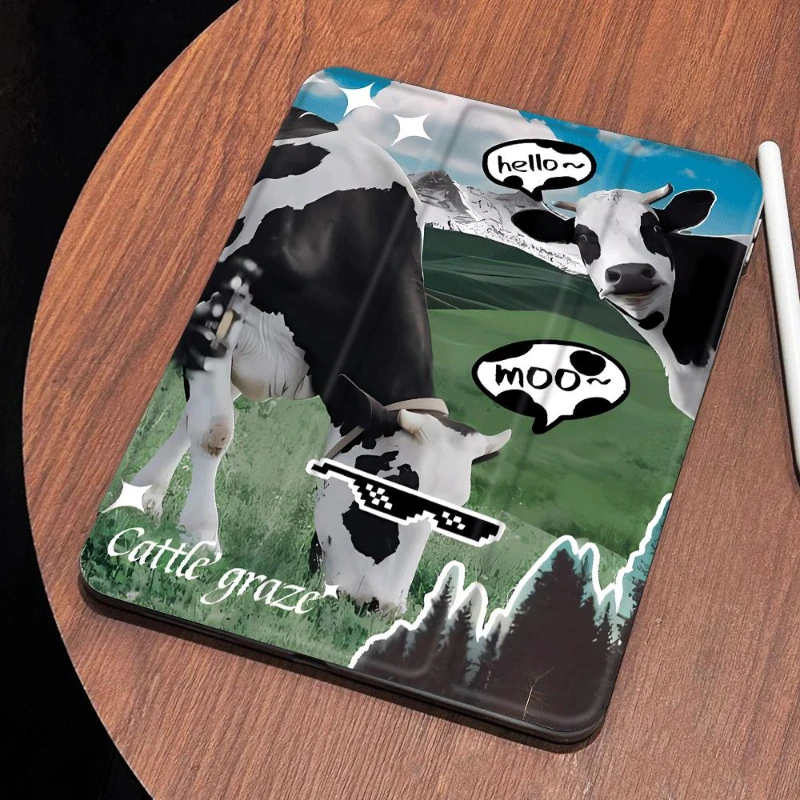 

Tri-fold Funda for Pro 11 2nd 3rd 4th IPad 10.2 Case 7/8/9th Generation IPad Air 5 Air 4 10.9 Ipad Mini6 8.3 Cattle Graze Shell