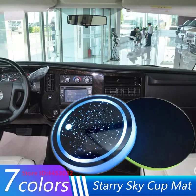 

1 шт. светодиодный 7-цветный подстаканник для GMC Yukon XL1500 Envoy Sierra 1500 Terrain Acadia Coaster фотоиндукционные аксессуары