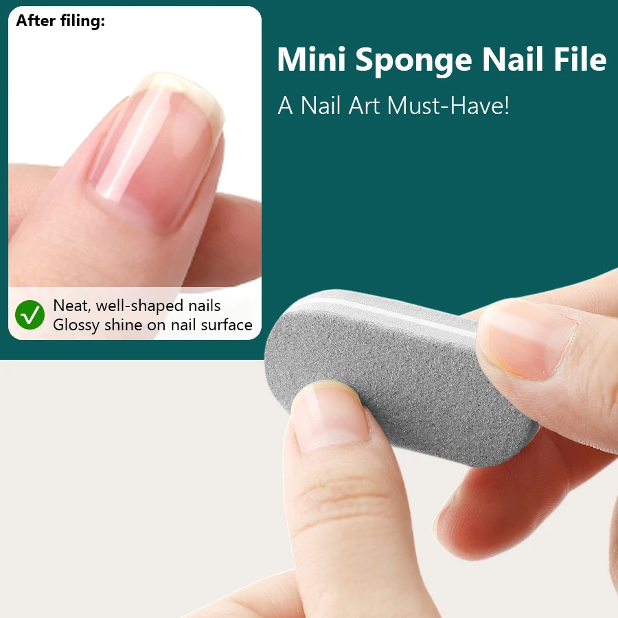 10/20 Stück Mini-Nagelpuffer-Schwammfeilen, zweifarbige Polier- und Schleiffeile, Pediküre-Maniküre-Werkzeug, Acrylgel-Salonbedarf – Detail 4