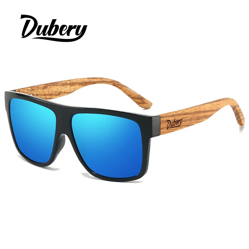 DUBERYCross-Border New Arrival Zebra Print Wood Glasses Men's Women's Black Walnut Polarized Sunglasses D240