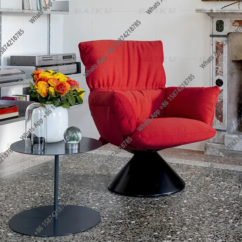 

Modern Minimalist Corduroy Fabric Sofa Chair Hotel Backrest Designer Metal Armrest Single Chair X