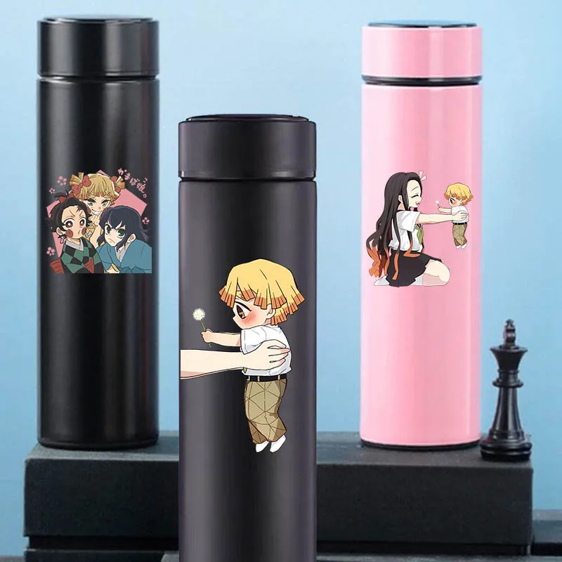 

Cute Demon Slayer Anime Agatsuma Zenitsu Temperature Display Thermos Cup Mug Stainless Steel Thermo Bottle with Filter Water Cup